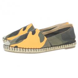 Pre Owned Valentino Camouflage Canvas Espadrilles Size 37