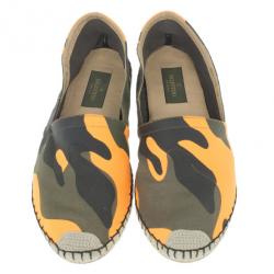 Pre Owned Valentino Camouflage Canvas Espadrilles Size 37