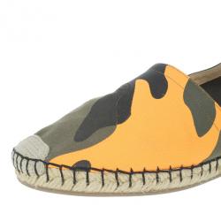 Pre Owned Valentino Camouflage Canvas Espadrilles Size 37