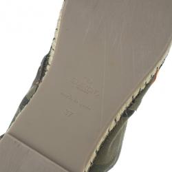 Pre Owned Valentino Camouflage Canvas Espadrilles Size 37