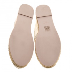Pre Owned Valentino White Lace Espadrilles Size 39