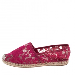 Valentino Pink Lace Espadrilles Size 38