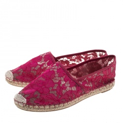 Valentino Pink Lace Espadrilles Size 38