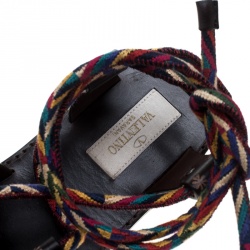 Pre Owned  Valentino Brown Leather Santeria Lace Up Sandals Size 38