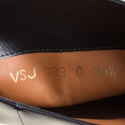 Pre Owned Valentino Black Leather Mid Calf Pointed Toe Boots Size 38.5