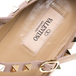 Pre Owned Valentino Green Patent Leather Rockstud Ballet Flats Size 37