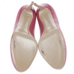 Pre Owned Valentino Pink Studded Platform Pumps Size 40