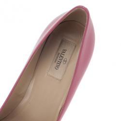 Pre Owned Valentino Pink Studded Platform Pumps Size 40