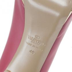 Pre Owned Valentino Pink Studded Platform Pumps Size 40