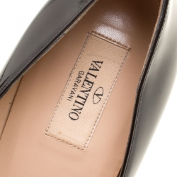 Pre Owned Valentino Black Patent Leather Pointed Toe Platform Pumps Size 41