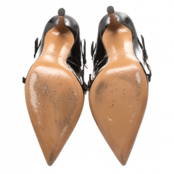 Pre Owned Valentino Two Tone Leather Love Latch Detail Eyelet Embellished Pumps Size 36