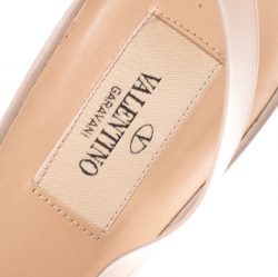 Pre Owned Valentino PVC Rockstud Heel Slingback Peep Toe Sandals Size 39