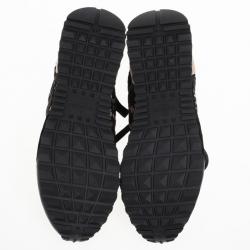 Pre Owned Valentino Black "Macramé Lace" Sneakers Size 39