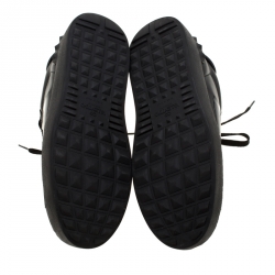 Pre Owned Valentino Black Leather Open Sneakers Size 37.5