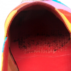 Pre Owned Valentino Multicolor Chevron Print Canvas Espadrilles Size 37