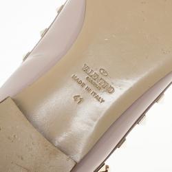 مملوكة مسبقًا Valentino Nude Patent Rockstud Ballet Flats Size 41