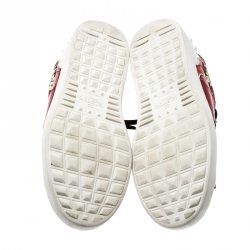 Pre Owned Valentino Multicolor Floral Printed Leather Lace Up Sneakers Size 41