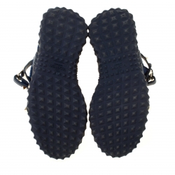 Pre Owned Valentino Blue/Black fabric and Leather Rockstud Body Tech Sock High Top Sneakers Size 37.5