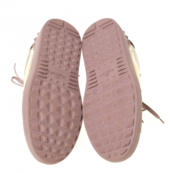 Pre Owned Valentino Metallic Gold Band Leather Open Low Top Sneakers Size 41