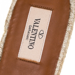 Pre Owned Valentino Beige Suede Bow Slip On Slides Size 38