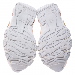 Pre Owned Valentino Metallic Pink Bounce Low Top Lace Up Sneakers Size 37