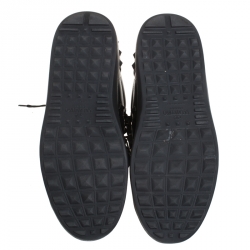 Pre Owned Valentino Black Leather Rockstud Untitled 11. Low Top Sneakers Size 38