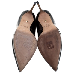 Pre Owned Valentino Black Patent Leather Pointed Toe Platform Pumps Size 41