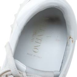 Pre Owned Valentino White Leather Rockstud Untitled Low Top Sneakers Size 39