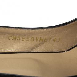 مملوكة مسبقًا Valentino Black Patent 'Stylish' Bow Trim Slingback Platform Sandals Size 40