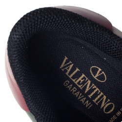 Pre Owned Valentino Multicolor Camouflage Printed Canvas And Leather Rockrunner Sneakers Size 39