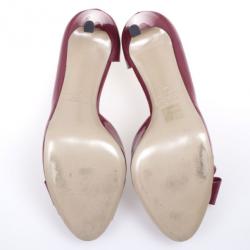 Pre Owned Valentino Pink Couture Patent Leather Bow Dorsay Pumps Size 41