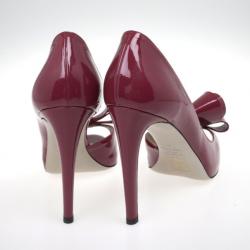 Pre Owned Valentino Pink Couture Patent Leather Bow Dorsay Pumps Size 41
