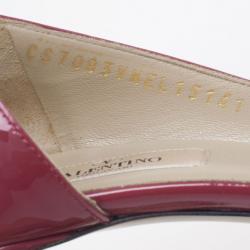 Pre Owned Valentino Pink Couture Patent Leather Bow Dorsay Pumps Size 41