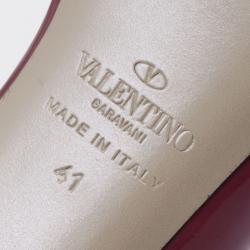 Pre Owned Valentino Pink Couture Patent Leather Bow Dorsay Pumps Size 41