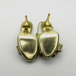 Pre Owned Valentino Green Satin Open Toe Bow Slingback Sandals Size 36.5