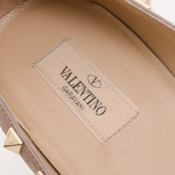 مملوكة مسبقًا Valentino 10MM Rockstud Snakeskin Ballerina Size 37