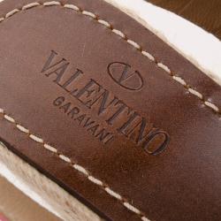 Pre Owned Valentino Pink Patent Espadrille Wedges Size 38