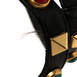 Pre Owned Valentino Leather Rolling Rockstud Ankle Strap Sandals Size 38.5 