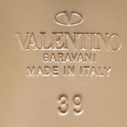 Pre Owned Valentino Black Patent Leather Rockstud Slingback Pumps Size 39