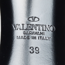 Pre Owned Valentino Off White Leather Atelier 03 Rose Edition Slide Sandals Size 39