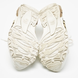 Pre Owned Valentino White Leather VLTN Bounce Sneakers Size 39
