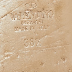 Pre Owned Valentino Purple Leather Roman Stud Flat Slides Size 38.5