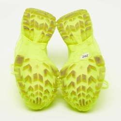 Pre Owned Valentino Fluorescent Green Mesh/Leather Climbers Sneakers Size 36