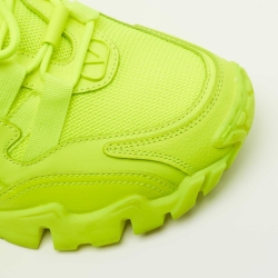 Pre Owned Valentino Fluorescent Green Mesh/Leather Climbers Sneakers Size 36