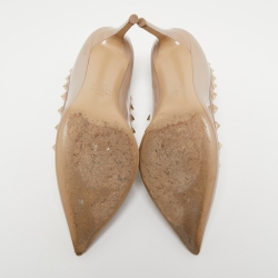 Pre Owned Valentino Dusty Pink Patent Leather Rockstud Pumps Size 40.5