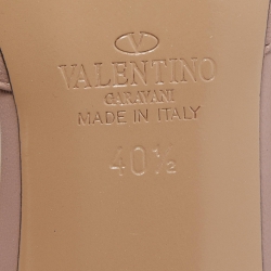 Pre Owned Valentino Black Patent Leather Rockstud Ankle Strap Pumps Size 40.5