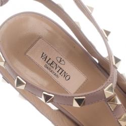 Pre Owned Valentino Black Patent Leather Rockstud Sandals Size 41