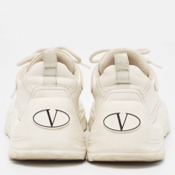 مملوكة مسبقًا Valentino White Leather Gumboy Sneakers Size 38