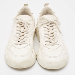 مملوكة مسبقًا Valentino White Leather Gumboy Sneakers Size 38