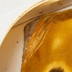 Pre Owned Valentino Cream Patent Leather Block Heel Sandals Size 37.5